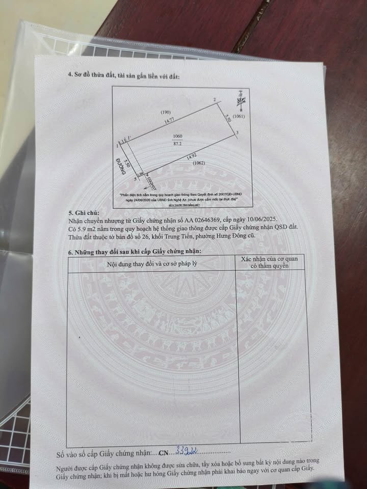 Đất Hưng Đông Vinh 87m² giá 2 tỷ - Gần bệnh viện và đường lớn!