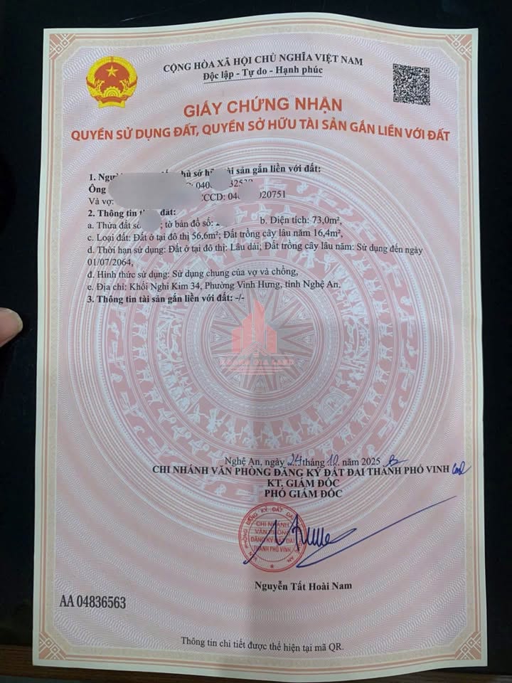 Đất nền xã Nghi Kim, TP Vinh, 73m² - Khu vực dân cư đông đúc, tiện ích đầy đủ!