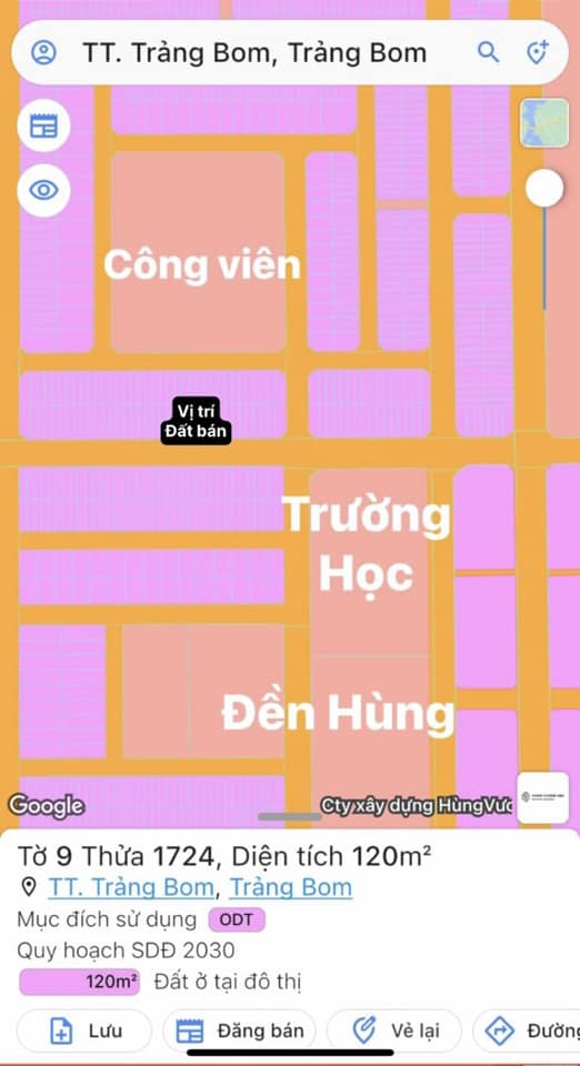 Lô đất đường Lý Nam Đế Trảng Bom 120m² - Giá bán gấp, vị trí đẹp!