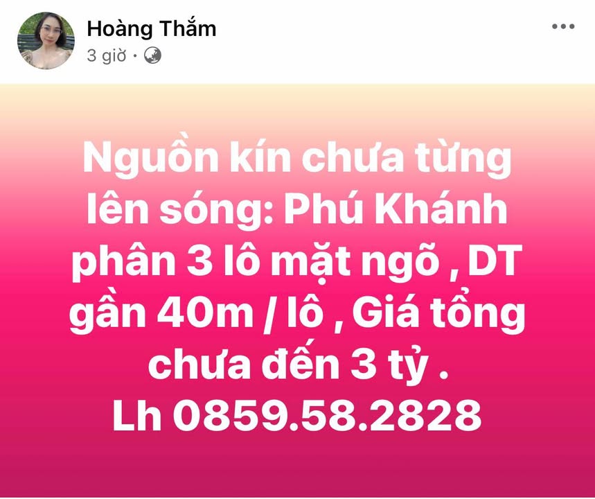 Đất nền Phú Khánh Thái Bình 40m² giá chỉ 3 tỷ - Cơ hội đầu tư hấp dẫn!