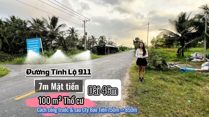 Đất mặt tiền Tỉnh Lộ 911, 324m² giá 1.8 tỷ - Cơ hội đầu tư hấp dẫn!