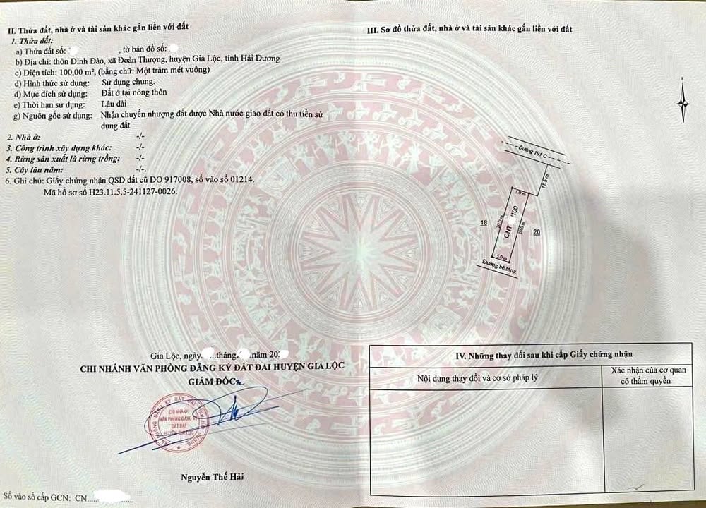 Đất mặt đường 191 xã Đoàn Thượng 100m² giá 2 tỷ - Tiềm năng sinh lời cao!