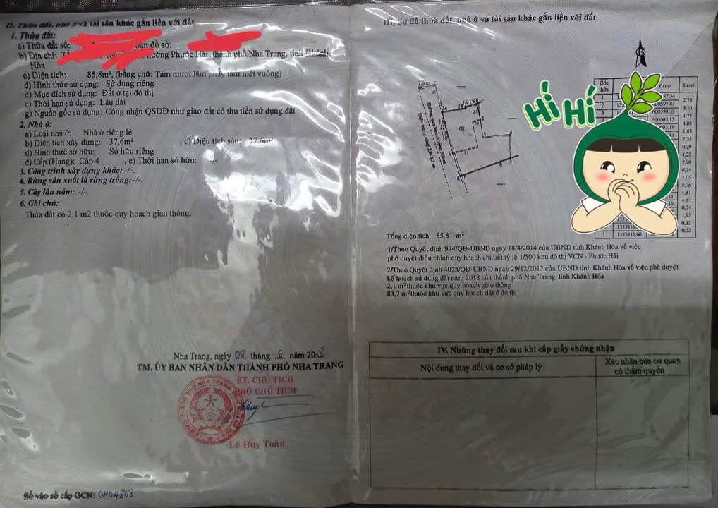 Bán đất tặng nhà hẻm B7, Phước Hải, Nha Trang 85m² - Khu vực sầm uất, đông dân cư!