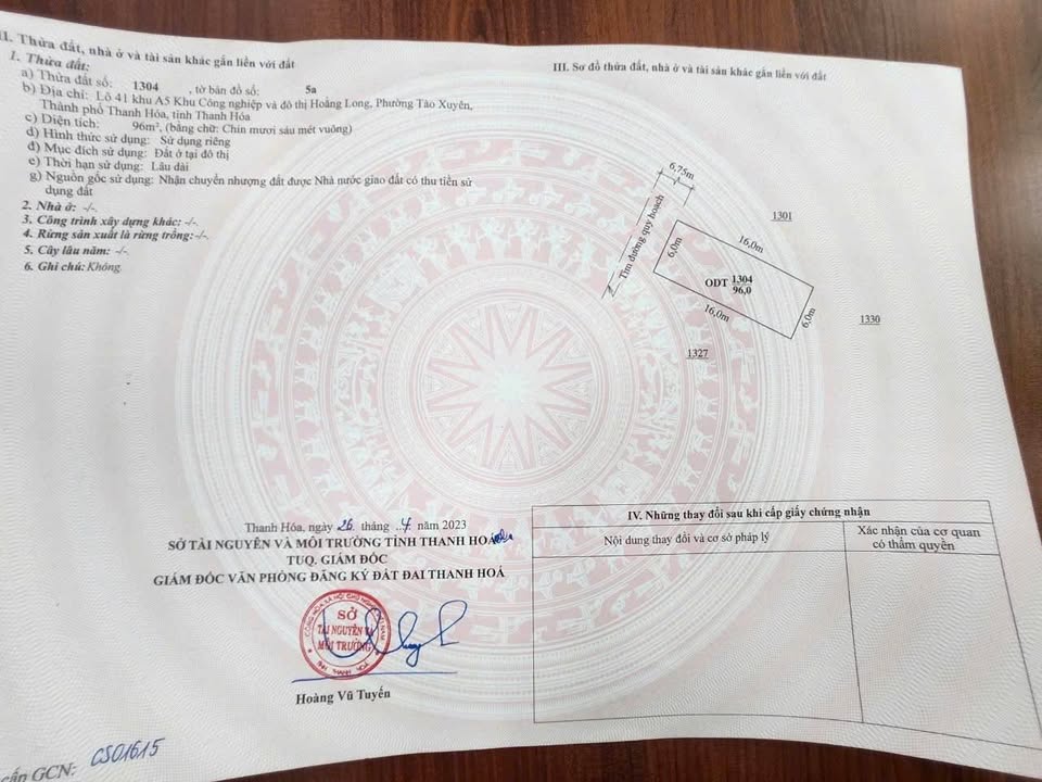 Đất nền KCN và Đô thị Hoàng Long, Tào Xuyên, 96m² - Giá thương lượng hấp dẫn!