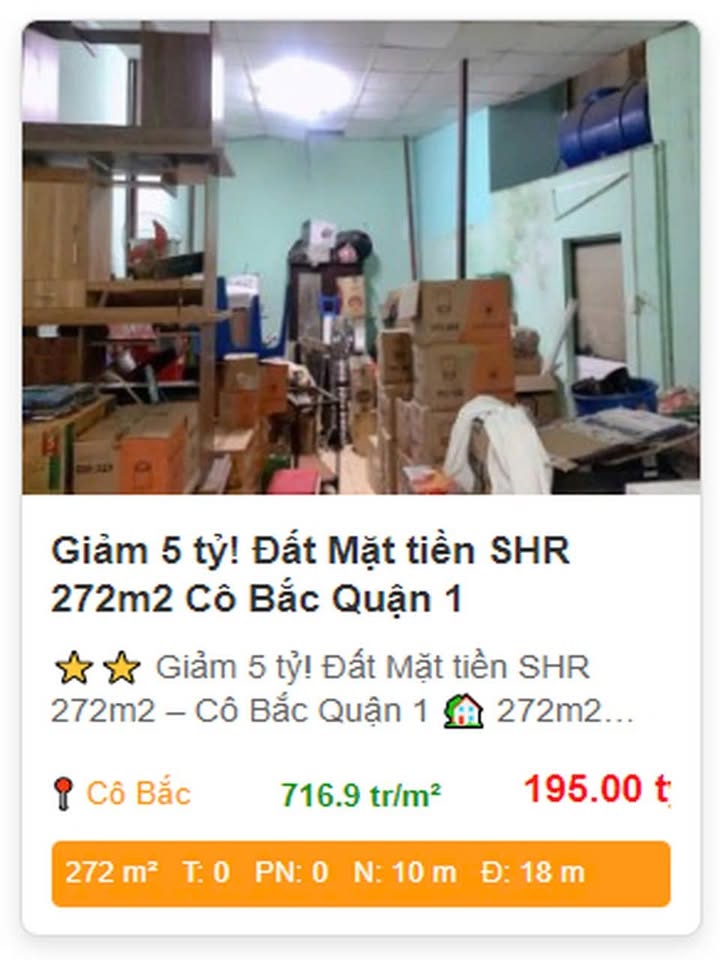 Đất mặt tiền Cô Bắc Quận 1 272m² giá thỏa thuận - Cơ hội đầu tư hấp dẫn!