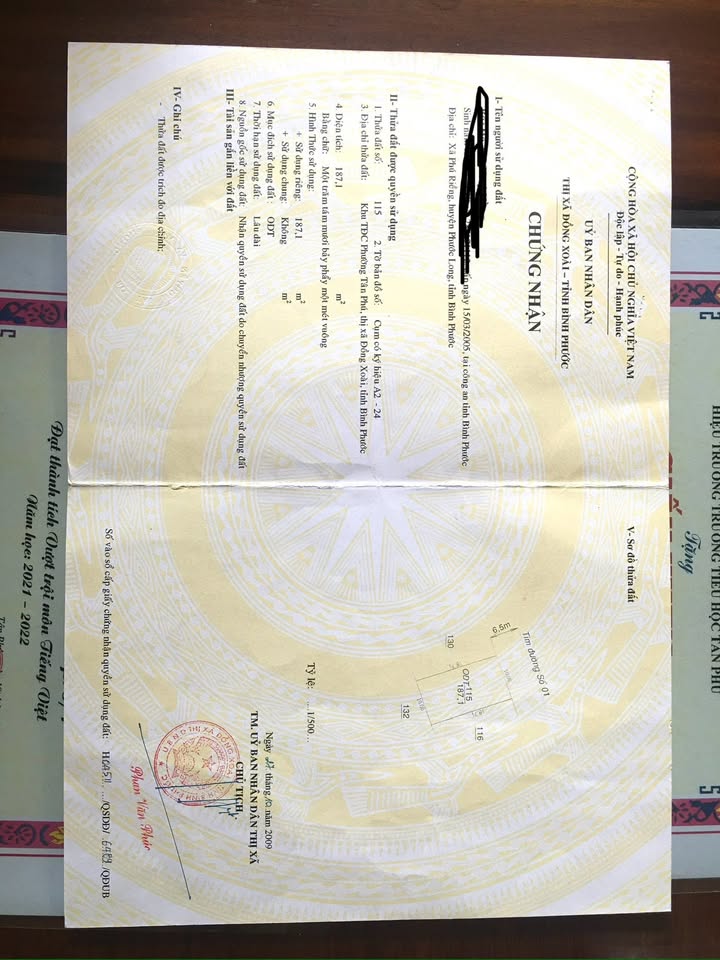 Đất thổ cư TDC phường Tân Phú 187m² giá 4 tỷ - Sổ hồng chính chủ!