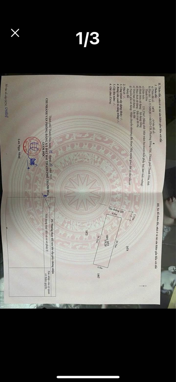 Đất nền siêu đẹp tại phường Đông Hải, Thanh Hóa - 157.5m², giá chỉ 7.286 tỷ VND!