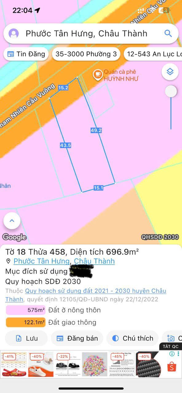 Đất nền mặt tiền Thâm Nhiên Cầu Vuông, 735m² giá 735 triệu - Đầu tư sinh lời ngay!