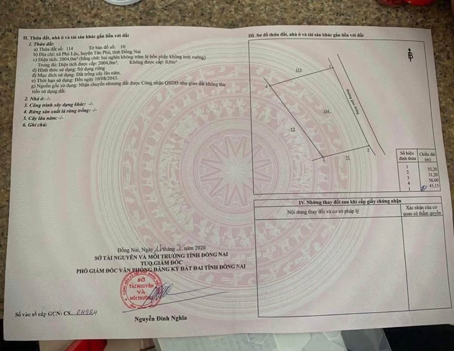 Đất mặt tiền 2000m² tại Phú Lộc, Tân Phú - Sổ đỏ chính chủ, giá 1,5 tỷ!