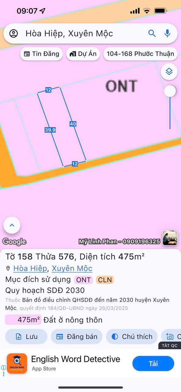 Đất nền Hòa Hiệp Xuyên Mộc 480m² giá chỉ 690 triệu - Cơ hội đầu tư hấp dẫn!