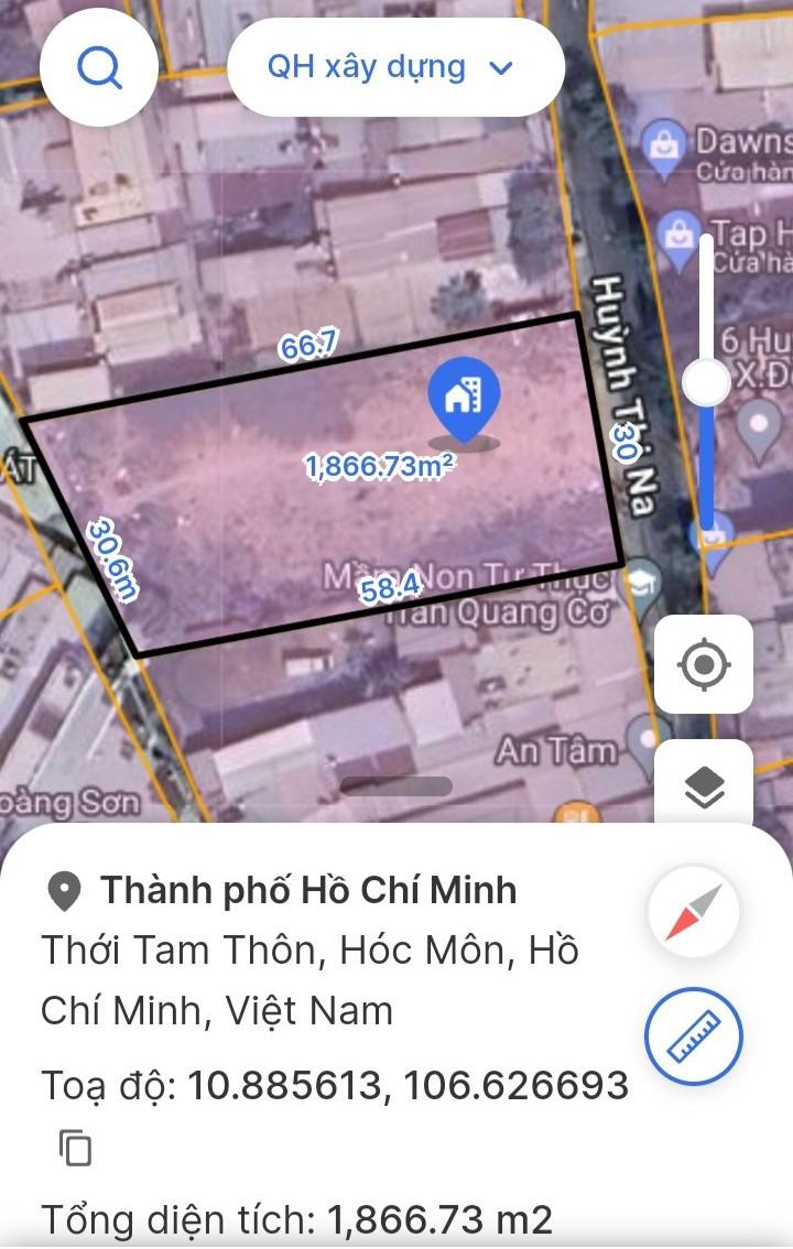 Đất 2 mặt tiền đường Huỳnh Thị Na, xã Đông Thạnh, Hóc Môn 1450m² giá 40 tỷ - Cơ hội đầu tư tuyệt vời!