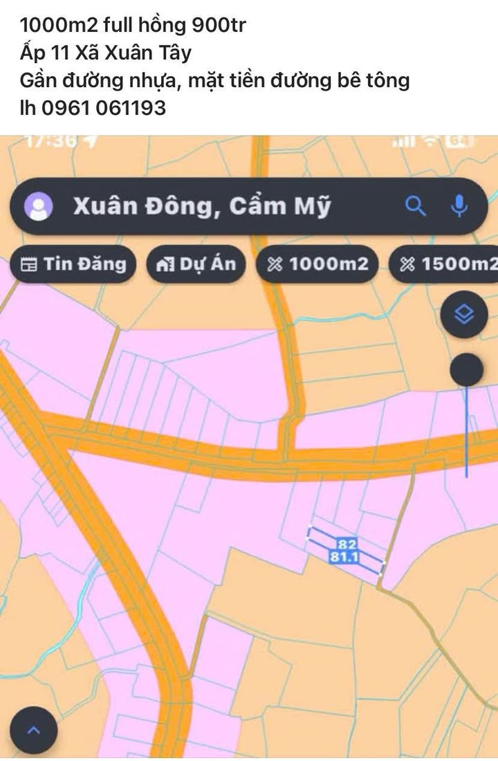 Đất nền 1000m² xã Xuân Tây, chỉ 900 triệu - Sổ hồng chính chủ!