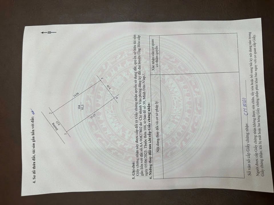 Mảnh đất 94m² tại xã Minh Đức, huyện Ứng Hòa - Giá chỉ 2.15 tỷ!