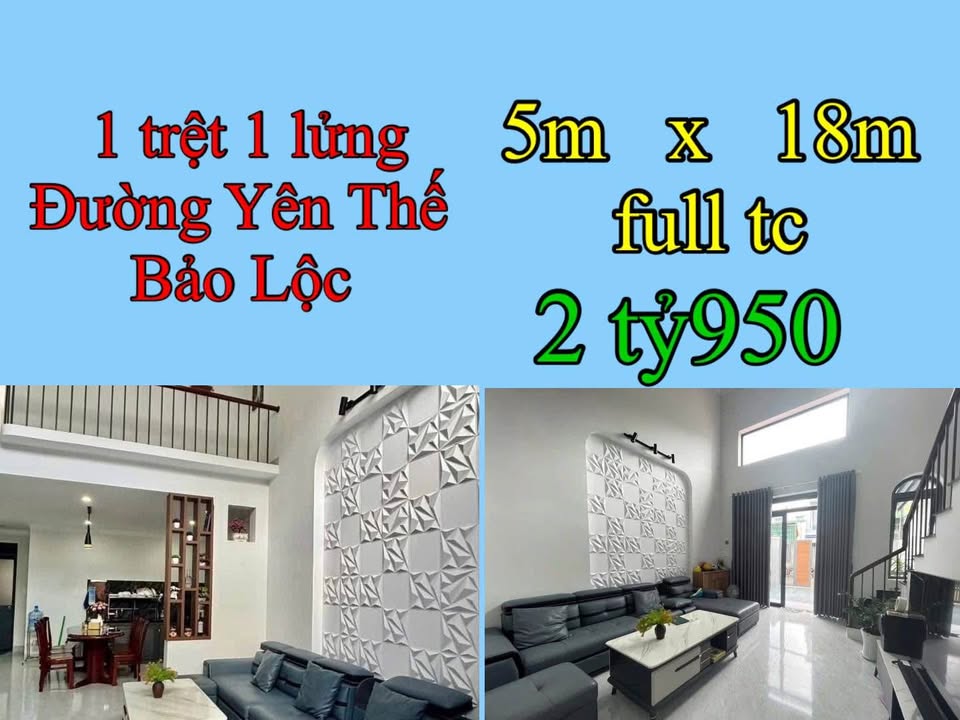 Nhà hẻm Yên Thế, Bảo Lộc 95m² giá 2.95 tỷ - Đúc kiên cố, đầy đủ tiện nghi!