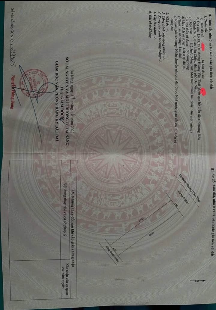 Đất nền mặt tiền Hoàng Văn Thái Đà Nẵng 112m² giá 4.1 tỷ - Chỉ cần sổ đỏ