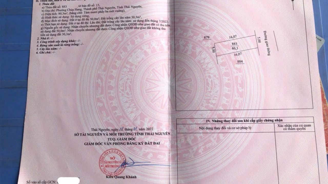 Đất 2 mặt thoáng Chùa Hang Thái Nguyên 80m² giá 1.1 tỷ - Sổ đỏ chính chủ!