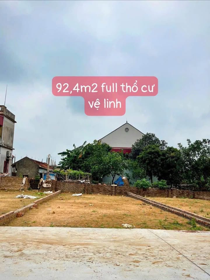 Đất thổ cư 92,4m² tại Vệ Linh, Sóc Sơn, Hà Nội - Giá 2,5 tỷ - Chính chủ bán gấp!
