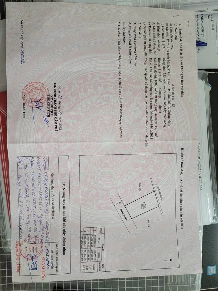 Đất nền Cẩm Bình 119m² giá 2 tỷ - Hướng Nam, đường ô tô tránh nhau