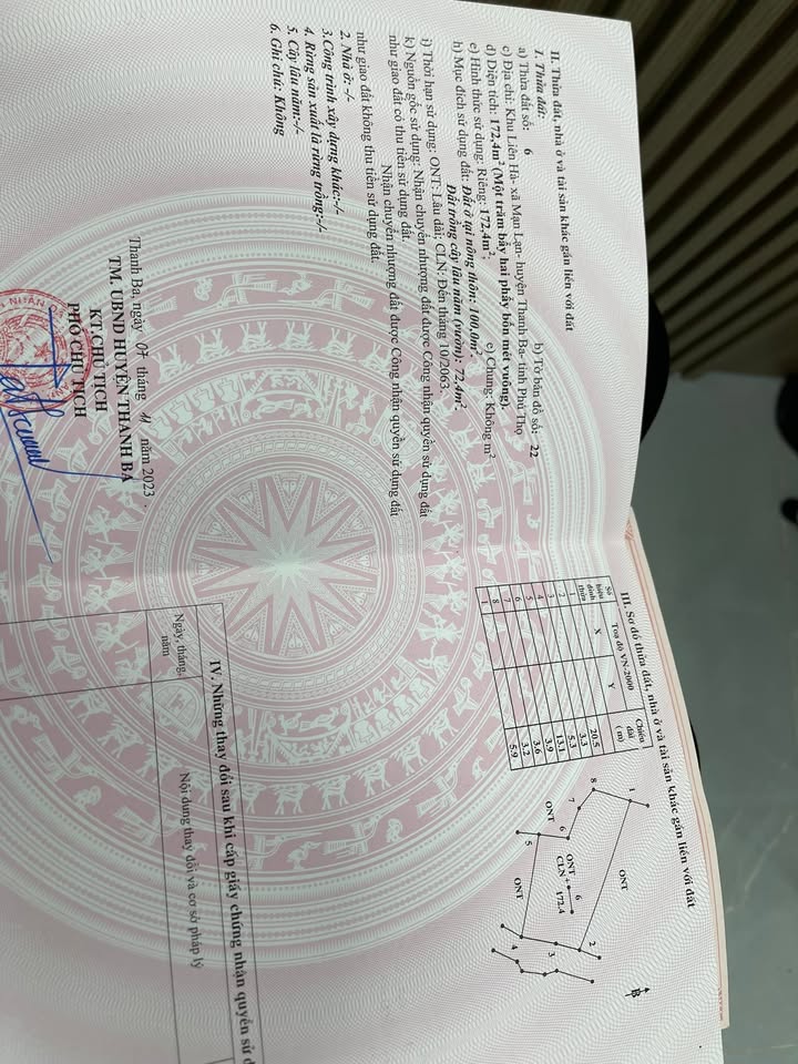 Lô đất đẹp Mạn Lạn, Thanh Ba 172m² giá chỉ 500 triệu - Cơ hội đầu tư tuyệt vời!