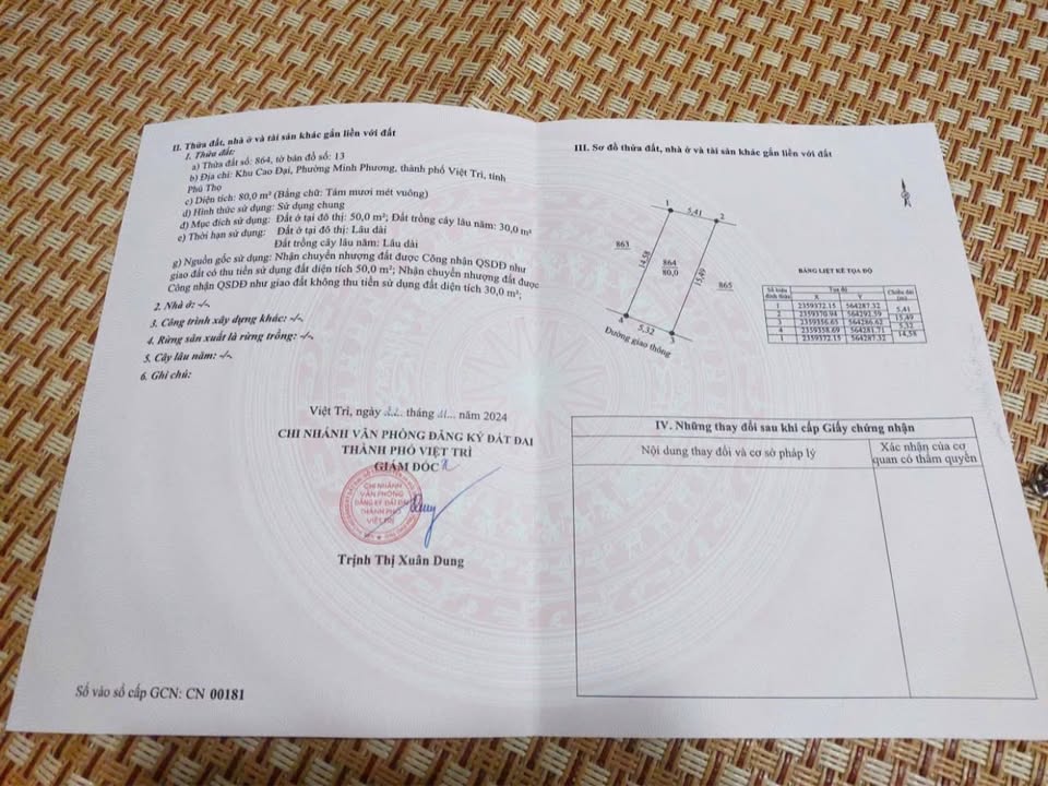 Đất nền khu Cao Đại, phường Minh Phương, TP. Việt Trì 80m² - Vị trí đẹp, giá tốt!