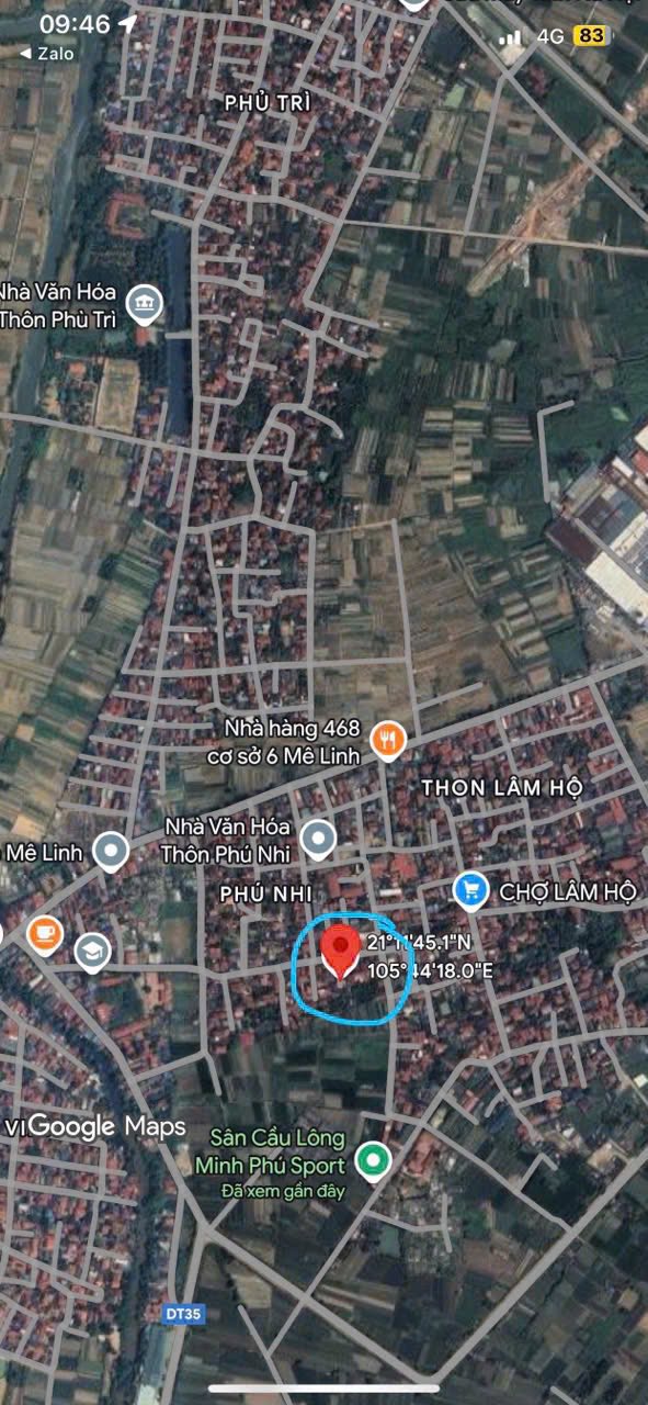 Đất thổ cư 180m² tại Phú Nhi, Quang Minh, Mê Linh - Giá chỉ 5.6 tỷ - Đầu tư sinh lời!