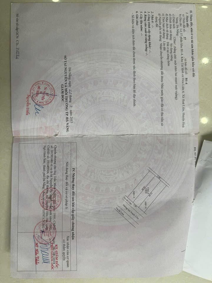 Lô đất đẹp Khu Tái Định Cư Hòa Liên 4 120m² - Hướng Đông Nam, pháp lý rõ ràng!