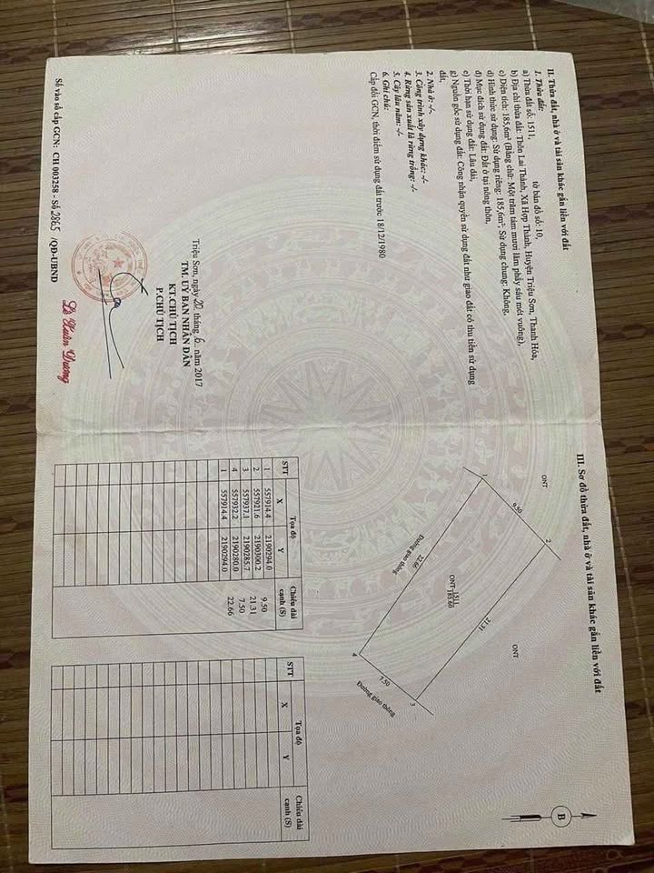 Đất thổ cư 185m² tại Lai Thành, Triệu Sơn, Thanh Hóa - Nở hậu tài lộc!