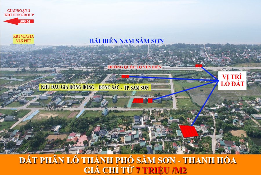 10 Lô Đất Sầm Sơn, Thanh Hóa 70m² chỉ 450 triệu - Đầu tư sinh lời ngay!