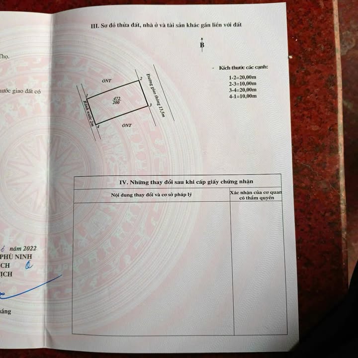 Đất thổ cư Phù Ninh 200m² giá 1 tỷ - Đầu tư sinh lời hấp dẫn!