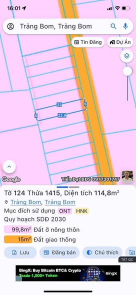 Đất nền xã Giang Điền - Trảng Bom 115m² giá 850 triệu - Đầu tư sinh lời ngay!