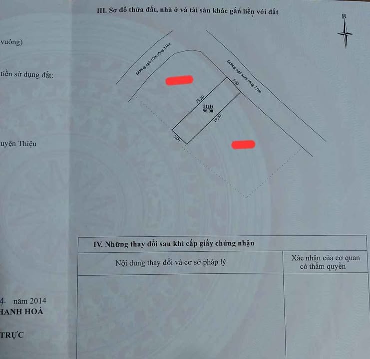 Đất thổ cư Thiệu Khánh 96m² giá 800 triệu - Ngõ ô tô thông thoáng!