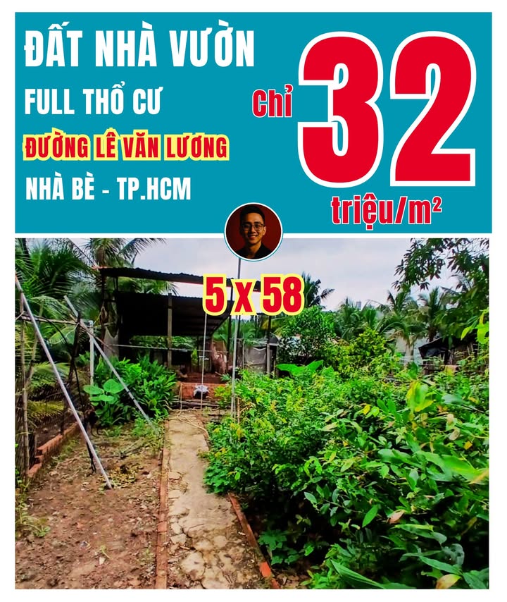 Lô đất Nhà vườn Nhơn Đức 288m² giá 9.216 tỷ - Sẵn nhà cấp 4, dọn vào ở ngay!