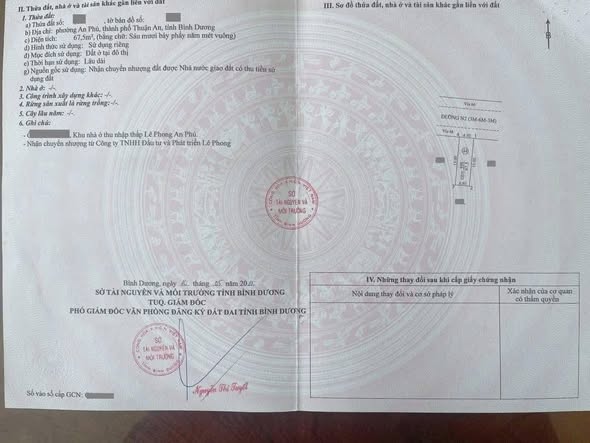 Đất nền An Phú, Thuận An 67.5m² giá 2.75 tỷ - Sổ hồng riêng chính chủ!