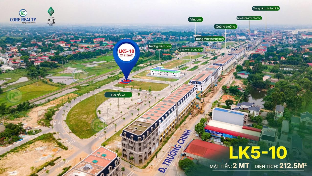 Lô đất nền Âu Cơ Park City Phú Thọ 212.5m² - Đầu tư sinh lời ngay!