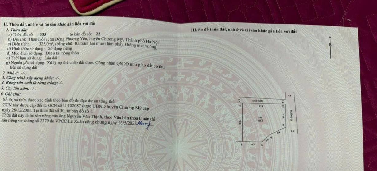 Đất nền phân lô 325m² tại Đông Phương Yên, Chương Mỹ - Giá chỉ 9.75 tỷ!