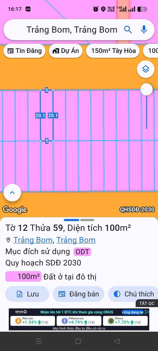 Đất thổ cư đường Lý Nam Đế, Trảng Bom 100m² giá 1.9 tỷ - Sổ đỏ chính chủ!