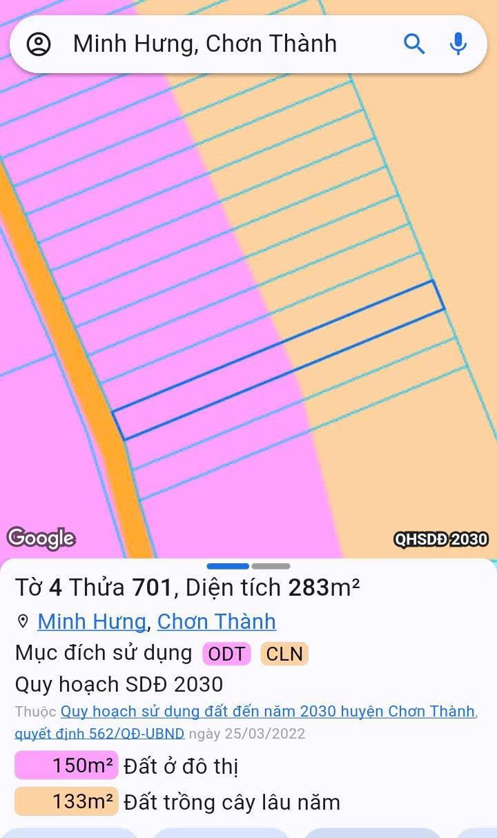 Đất thổ cư Chơn Thành 3360m² giá 400 triệu - Đầu tư sinh lời ngay!
