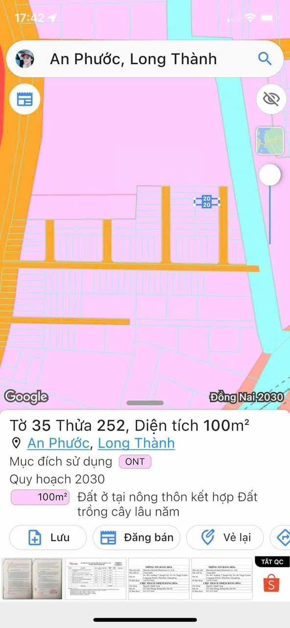 Đất nền chính chủ An Phước 100m² giá thỏa thuận - Hướng Đông, xây nhà đẹp ngay!