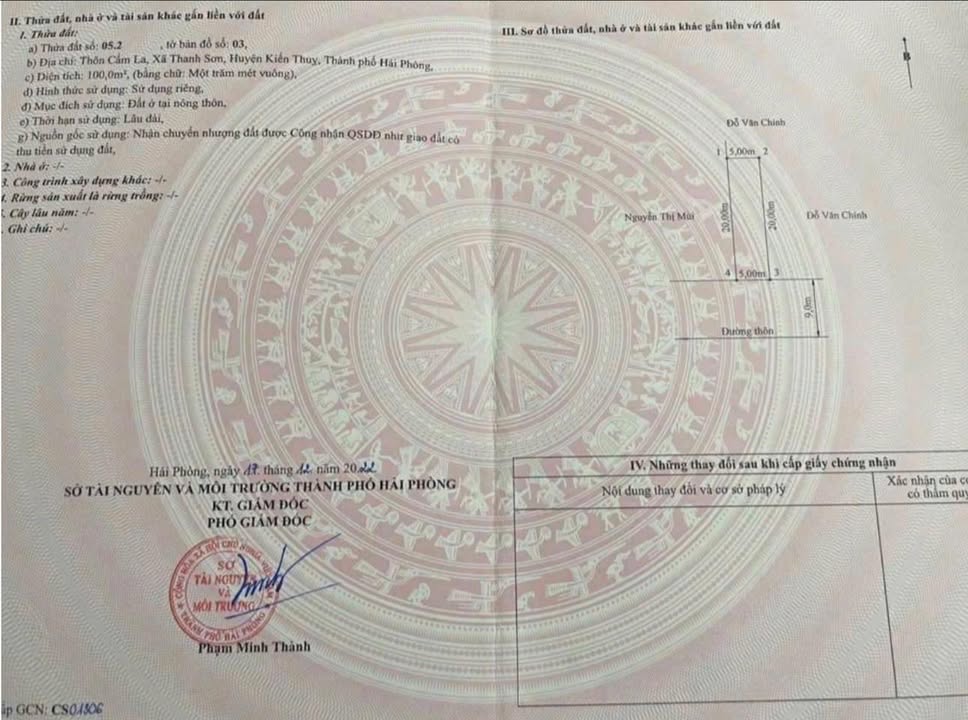 Đất chính chủ Thanh Sơn, Kiến Thụy 100m² giá 2.2 tỷ - Đầu tư sinh lời tuyệt vời!