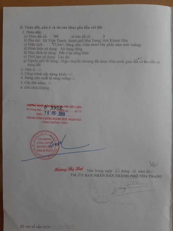 Đất Vĩnh Thạnh, Nha Trang 97,5m² - Sổ hồng thổ cư, ô tô vào tận nơi!