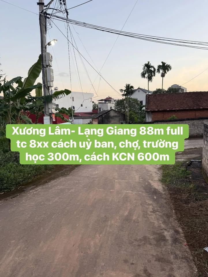 Đất nền Xương Lâm, Lạng Giang 88m² giá 800 triệu - Lô góc 2 mặt tiền