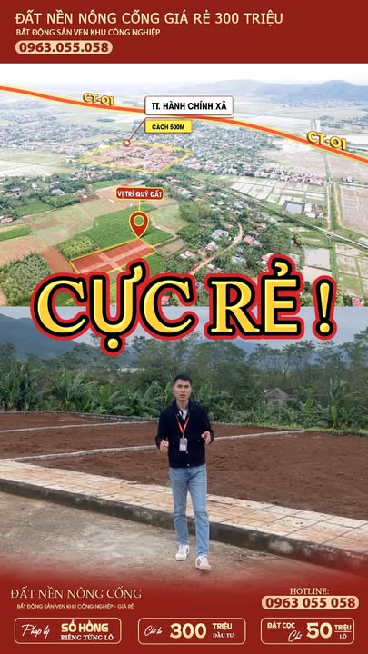 Đất nền thổ cư Nông Cống 165m² giá chỉ 300 triệu - Pháp lý sổ đỏ riêng từng lô!