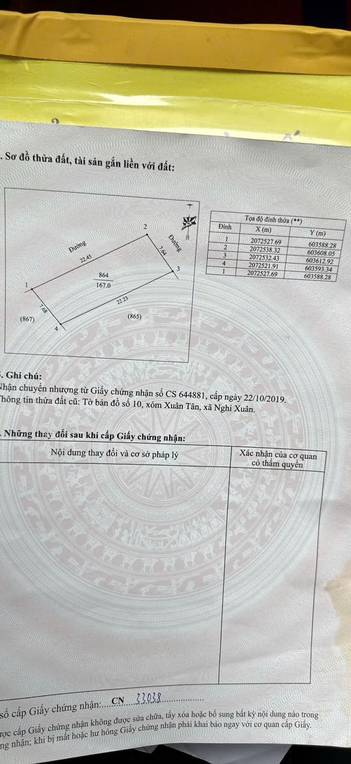 Đất nền Nghi Xuân Vinh Lộc 167m² giá 2 tỷ - Cơ hội đầu tư tuyệt vời!