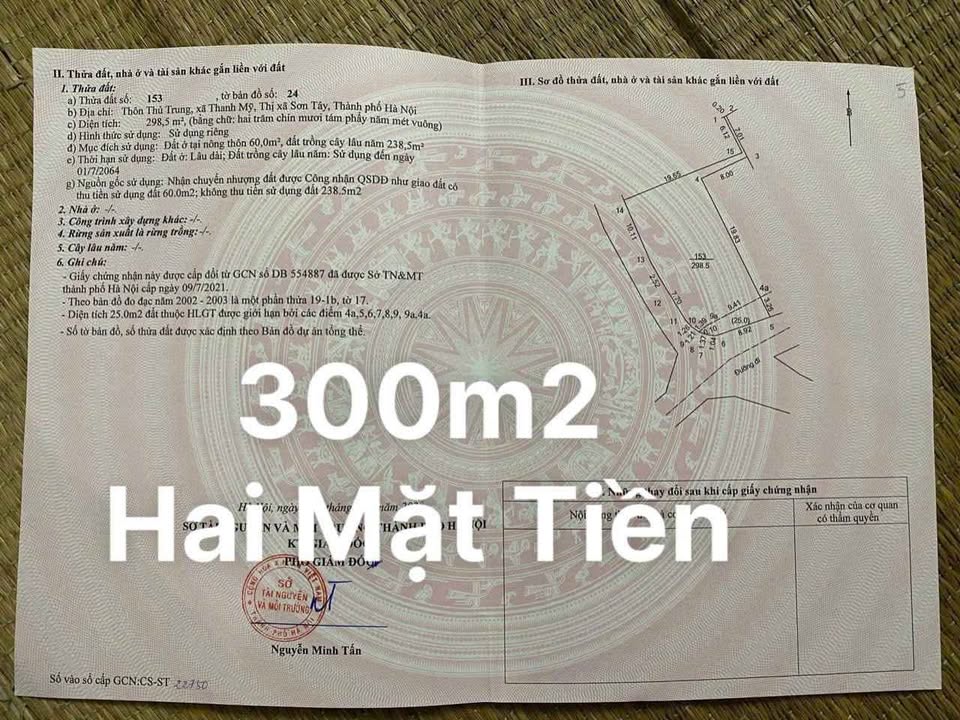 Đất 300m² Tùng Thiện, Sơn Tây - Nhà mới xây, giá thỏa thuận hấp dẫn!