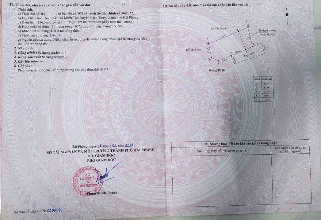 Đất nền Thanh Sơn Kiến Thụy 107m² giá 1.2 tỷ - Đầu tư sinh lời ngay!