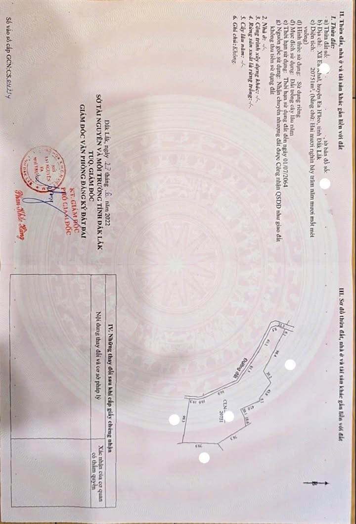 Đất nông nghiệp Ea Khal 22,000m² chỉ 1.6 tỷ - Sổ đỏ chính chủ!