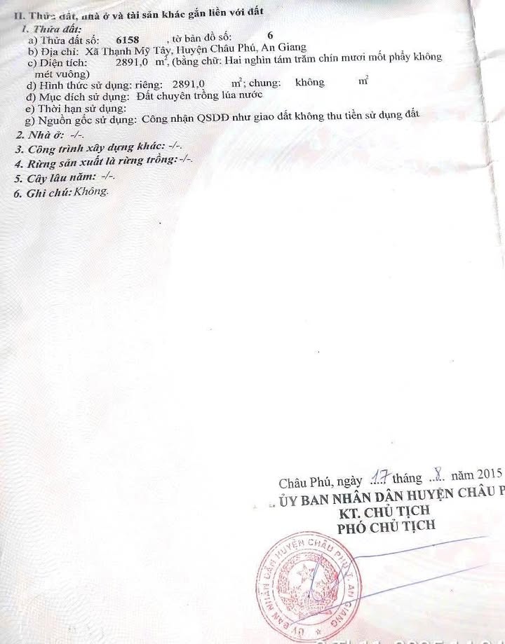 Đất mặt tiền kênh 8 Thạnh Mỹ Tây, Châu Phú, An Giang 2800m² giá 852 triệu - Cơ hội đầu tư tuyệt vời!