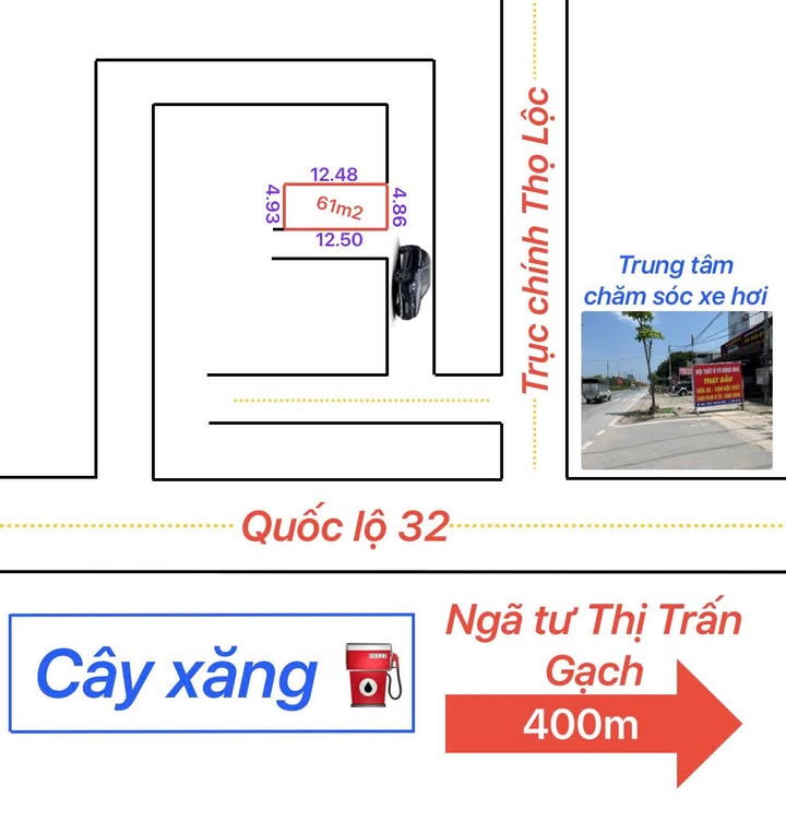 Đất nền lô góc Thọ Lộc, Phúc Thọ 61m² giá 2.8 tỷ - Vị trí vàng, phong thủy tuyệt đẹp!