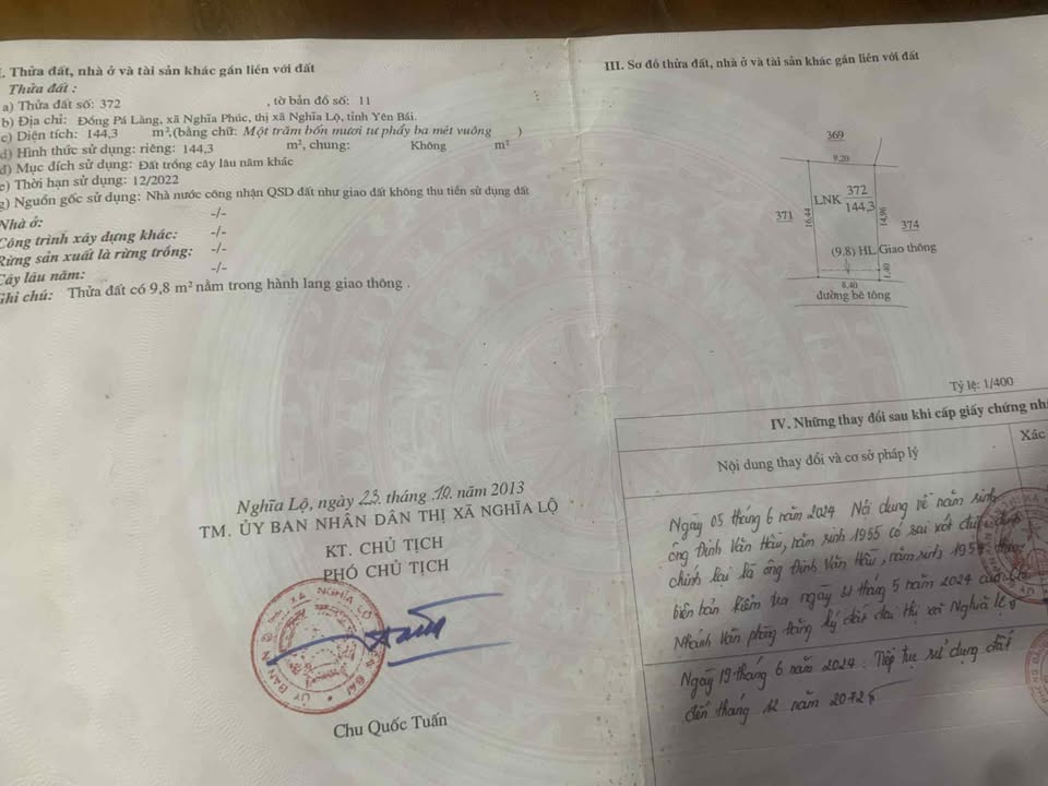 Đất nền Nghĩa Phúc, Nghĩa Lộ 144.3m² giá tốt - Cơ hội đầu tư tuyệt vời!