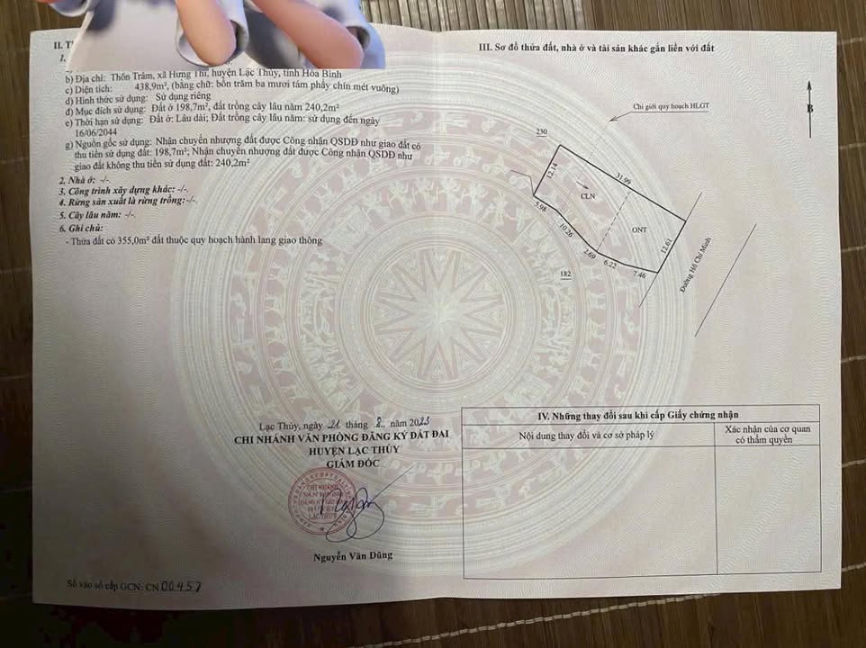 Bán lô đất Hưng Thi, Lạc Thủy 438m² chỉ 2 tỷ - Mặt tiền bám đường Mòn Hồ Chí Minh!